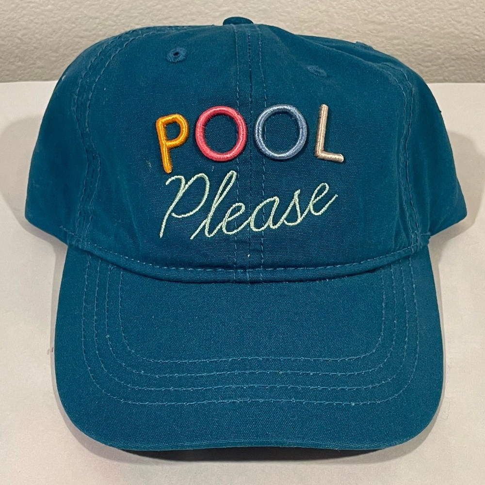 🥳BOGO! Pool Please Turquoise Teal Adjustable Hat Baseball Cap | Summer Colors